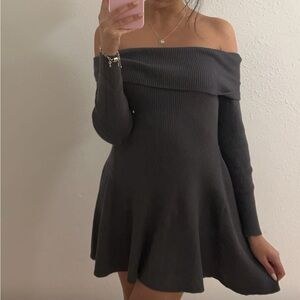 Off-Shoulder Gray Dress